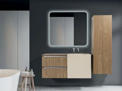 Έπιπλο μπάνιου Artemis 110 cm με συνθετικό νιπτήρα Solid 45 x 45 cm.