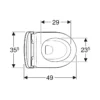 Κρεμαστή λεκάνη WC Τουαλέτας Geberit Icon Short 204070-000 49 cm από υαλώδη πορσελάνη.