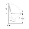 Κρεμαστή λεκάνη WC Τουαλέτας Geberit Icon 501664-00-1 53 cm από Υαλώδη πορσελάνη. Με κάλυμμα Soft Close. Συνδυάζεται με εντοιχιζόμενο καζάνι.