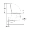 Κρεμαστή λεκάνη WC Τουαλέτας Geberit One Kerateckt 500201-01-2 54 cm από υαλώδη πορσελάνη.