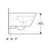 Κρεμαστή λεκάνη WC Τουαλέτας Geberit Smyle Square 500208-01-1 54 cm από υαλώδη πορσελάνη.