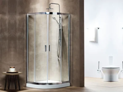 Γωνιακή καμπίνα ντουζιέρας με Διαφανές Κρύσταλλο ασφαλείας Line Chrome 90 x 90 cm.