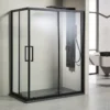 Ορθογώνια καμπίνα ντουζιέρας με Διαφανές κρύσταλλο ασφαλείας Versus Black Matt 120 x 80 cm