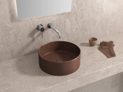 Επιτραπέζιος νιπτήρας μπάνιου LT-3134 35,50 x 35,50 cm Caffe Matt χωρίς υπερχείλιση.