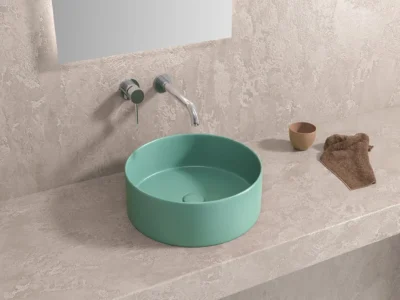 Επιτραπέζιος νιπτήρας μπάνιου LT-3134 35,50 x 35,50 cm Turquoise Matt χωρίς υπερχείλιση.
