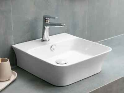 Επιτραπέζιος νιπτήρας μπάνιου LT-2257 41 x 41.50 cm White με υπερχείλιση.