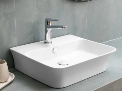 Επιτραπέζιος νιπτήρας μπάνιου LT-2258 46 x 41.50 cm White με υπερχείλιση.