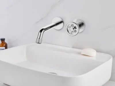 Μπαταρία Νιπτήρα επίτοιχη εντοιχισμένη Inna 23586 Chrome.