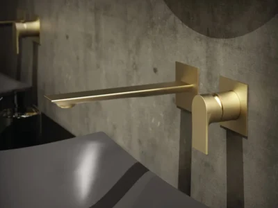 Επίτοιχη Μπαταρία Νιπτήρα 2 οπών Teorema Slope 320930 Soft Brass.