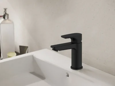 Επικαθήμενη Μπαταρία Νιπτήρα 1 οπής Teorema Bing 637730 Black Matt.