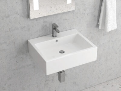 Επιτραπέζιος η Επίτοιχος νιπτήρας μπάνιου LT-5027 57 x 45 cm White με υπερχείλιση.