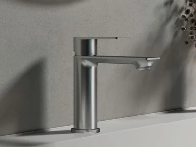 Επικαθήμενη Μπαταρία Νιπτήρα 1 οπής KLS Athena 690511BN Brushed Nickel.