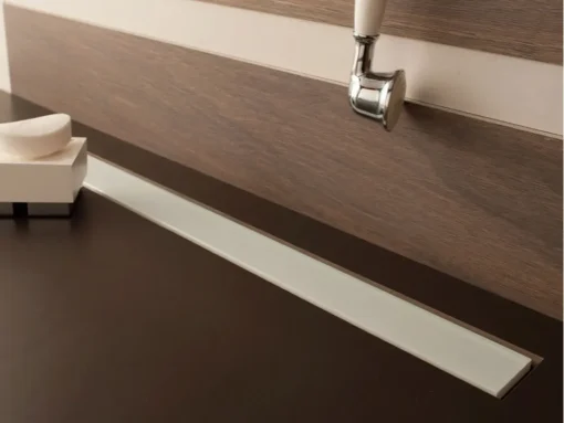 Κανάλι Ντουζ Confluo Frameless Line 45 cm White Glass.