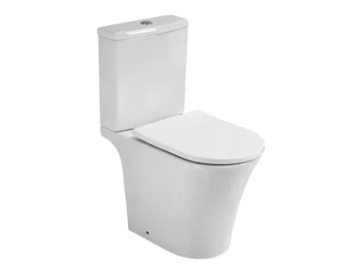 Λεκάνη τουαλέτας Χαμηλής Πίεσης με Καζάνι και Κάλυμμα Aqua Lux AL-1343 Rimless 64 cm. Από υαλώδη πορσελάνη με έξοδο αποχέτευσης Πίσω.