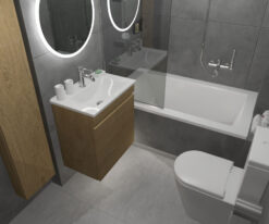 Ένα σύγχρονο και λειτουργικό μπάνιο προσαρμοσμένο στις ανάγκες του πελάτη.