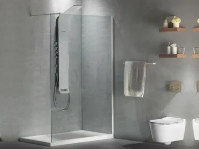 Διαχωριστικό ντουζιέρας με Διαφανές κρύσταλλο ασφαλείας Iwis White Matt 50x200cm.