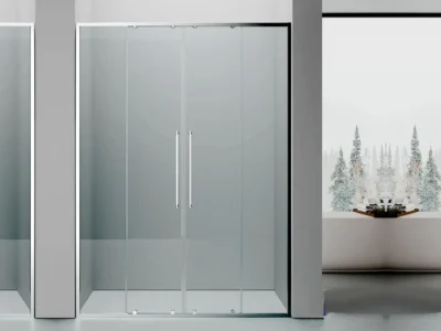 Καμπίνα ντουζιέρας από Τοίχο σε Τοίχο με Διαφανές Κρύσταλλο ασφαλείας Elli Slider 2+2 Chrome 180cm.