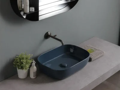 Επιτραπέζιος νιπτήρας μπάνιου Glam Glossy Ocean 1804-600G 56x39cm, χωρίς υπερχείλιση