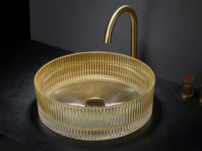 Γυάλινος νιπτήρας μπάνιου Ring-S VL-1040-200 40x40cm.