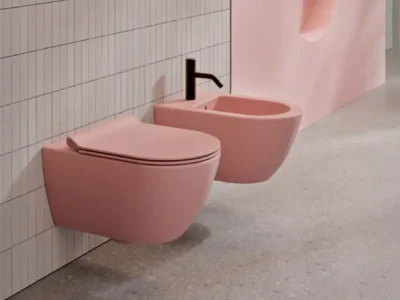 Κρεμαστή λεκάνη WC Τουαλέτας Pura Swirl Blush Matt 50 cm από Υαλώδη πορσελάνη.