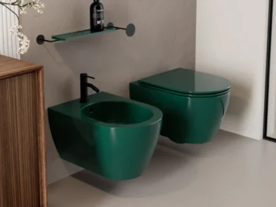 Κρεμαστή λεκάνη WC Τουαλέτας Glam Twist Glossy Musk 50 cm από Υαλώδη πορσελάνη.