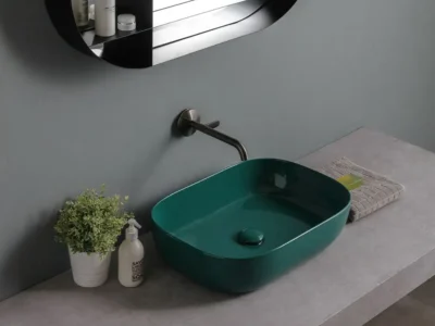 Επιτραπέζιος νιπτήρας μπάνιου Glam Glossy Musk 1804-900G 56x39cm, χωρίς υπερχείλιση.