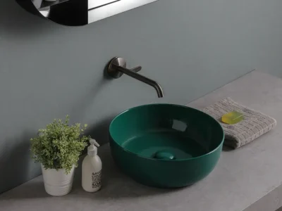 Επιτραπέζιος νιπτήρας μπάνιου Glam Glossy Musk 1807-900G 39x39cm, χωρίς υπερχείλιση.