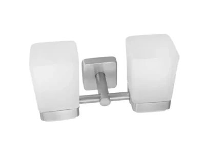 Ποτηροθήκη Διπλή επιτοίχιας τοποθέτησης Quattro Inox 485599