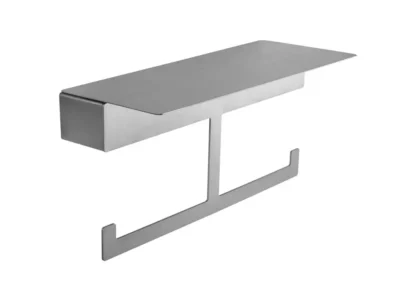 Χαρτοθήκη διπλή με Εταζέρα επίτοιχης τοποθέτησης Neo Inox 842299.