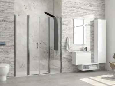 Καμπίνα ντουζιέρας από Τοίχο σε Τοίχο με Διαφανές Κρύσταλλο ασφαλείας Panex 700 CL 145cm.