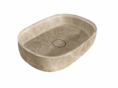 Επιτραπέζιος πέτρινος νιπτήρας μπάνιου Dune Patara Beige DSB-55-500 55x38cm.