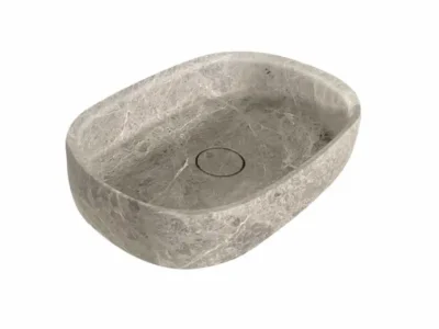 Επιτραπέζιος πέτρινος νιπτήρας μπάνιου Dune Tundra Grey DSB-55-423 55x38cm.