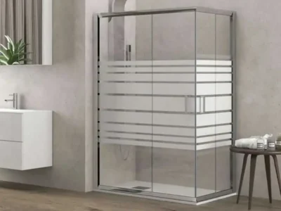 Ορθογώνια καμπίνα ντουζιέρας με κρύσταλλο Σεριγραφίας ασφαλείας Flora N-100 REC 130x90cm