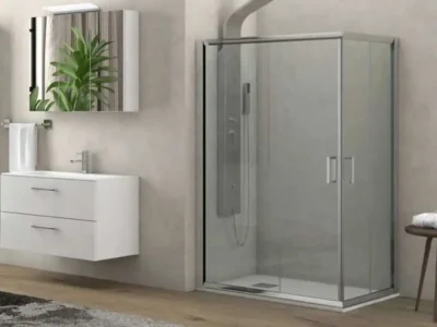 Ορθογώνια καμπίνα ντουζιέρας με Διαφανές κρύσταλλο ασφαλείας Flora N-100 REC 130x70cm