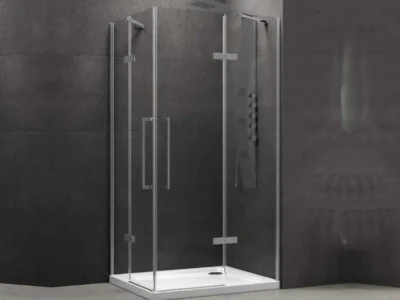 Ορθογώνια καμπίνα ντουζιέρας με Διαφανές κρύσταλλο ασφαλείας Tinos 100 CL Inox Brushed 130x70cm