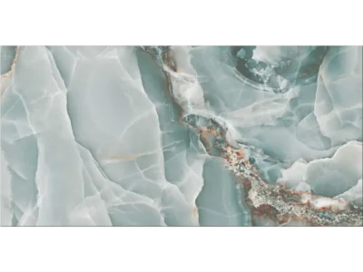 Πορσελανάτα πλακάκια δαπέδου Τεχνογρανίτη Onyx Aqua Glossy 60x120cm.