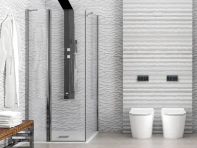 Ορθογώνια καμπίνα ντουζιέρας με Διαφανές κρύσταλλο ασφαλείας Panex 500 REC Free 85x70cm