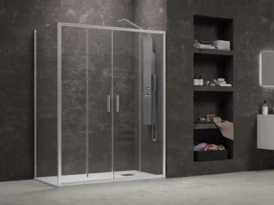 Ορθογώνια καμπίνα ντουζιέρας με Διαφανές κρύσταλλο ασφαλείας Efe 600 REC 160x70cm Silver