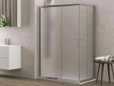 Ορθογώνια καμπίνα ντουζιέρας με κρύσταλλο Frost ασφαλείας Flora N-100 REC 130x90cm