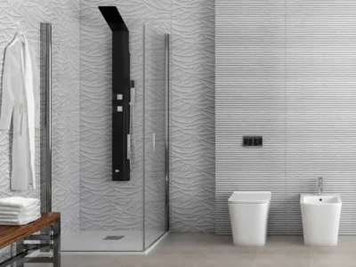 Ορθογώνια καμπίνα ντουζιέρας με Διαφανές κρύσταλλο ασφαλείας S28 REC 55x85cm