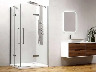 Ορθογώνια καμπίνα ντουζιέρας με Διαφανές Κρύσταλλο ασφαλείας Tinos-200 CL 110x70cm