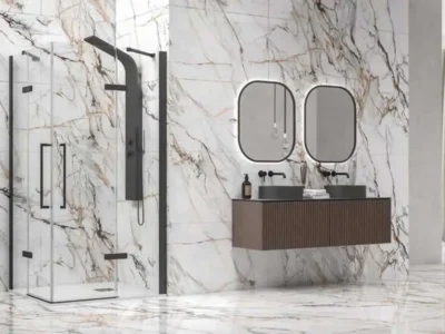 Ορθογώνια καμπίνα ντουζιέρας με Διαφανές Κρύσταλλο ασφαλείας Tinos-200 CL Black Matt 100x80cm