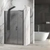 Καμπίνα ντουζιέρας από Τοίχο σε Τοίχο με Διαφανές Κρύσταλλο ασφαλείας S 5 FU Black Matt 140cm.