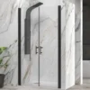 Καμπίνα ντουζιέρας από Τοίχο σε Τοίχο με Διαφανές Κρύσταλλο ασφαλείας SS 28 CL Black Matt 75cm.