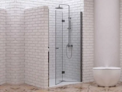 Πτυσσόμενη πόρτα ντουζιέρας με κρύσταλλο ασφαλείας S7-D CL Chrome 90 x 200 cm.