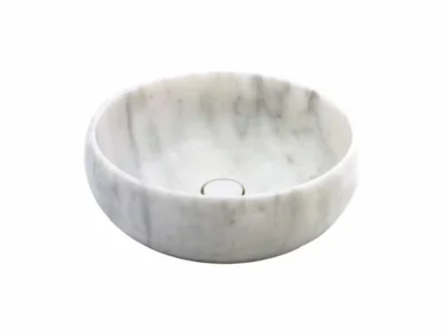 Επιτραπέζιος πέτρινος νιπτήρας μπάνιου Arlo Carrara Nuovo DB-42-300 Φ42cm.